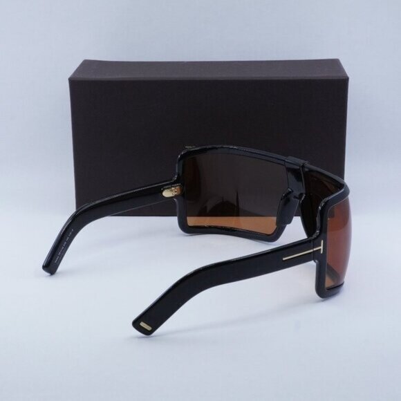 Tom Ford Parker FT1118 01E Shield Sunglasses - Black/Brown Orange - Picture 5 of 11